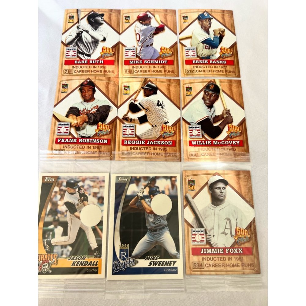 Vintage 2001 50 Years 500‎ Home Run Club and 2002 Topps Baseball cards set of 9